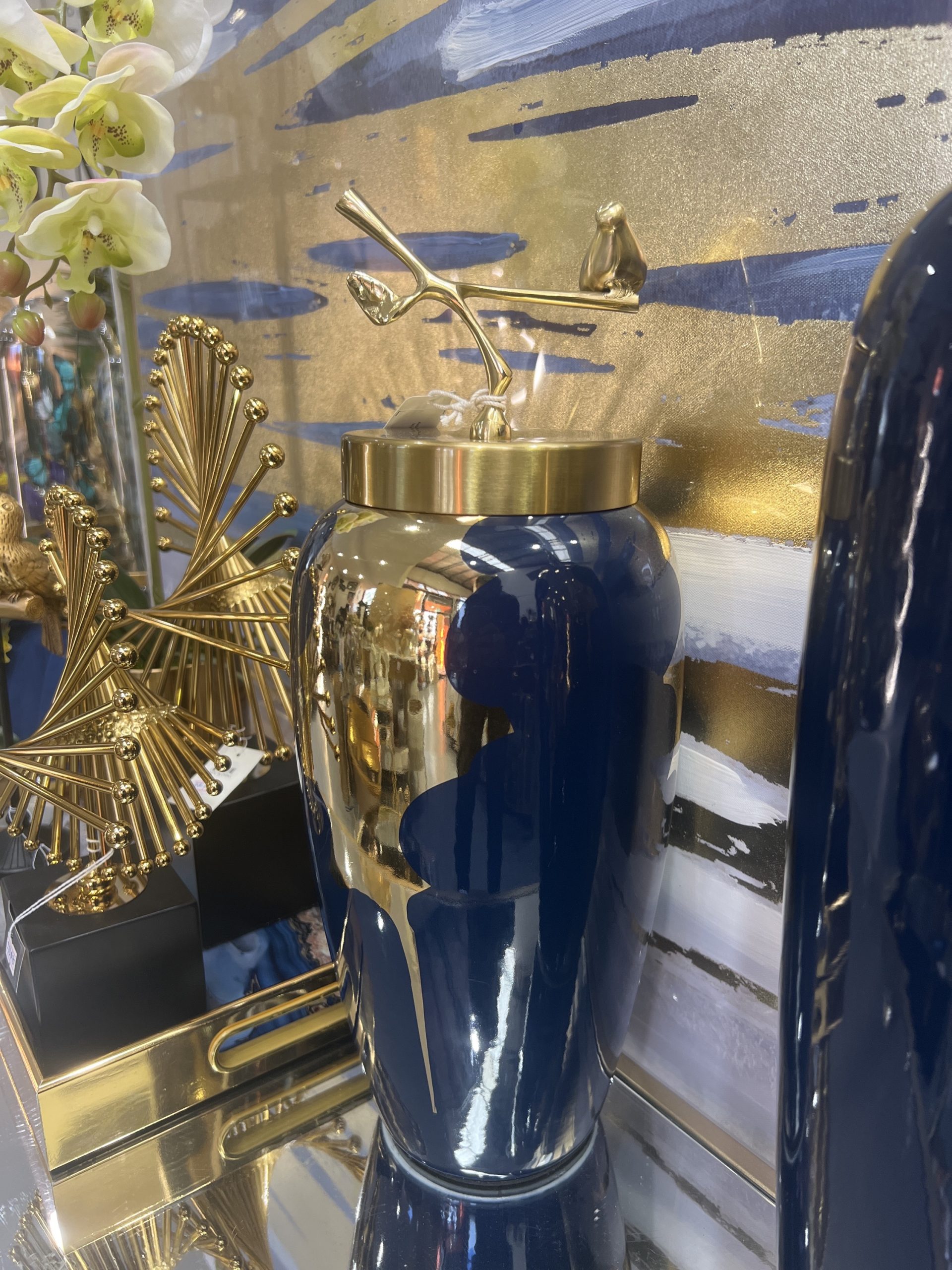 Blue and Gold Ginger Jars Australia Antique Vase Medium