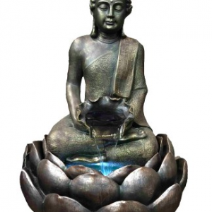 Buddha On Lotus Water Feature 1200 Cm