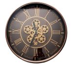 Hermes Exposed Gear Movement Chocolate & Rose Gold Wall Clock 55cm