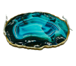 Silver Green Agate Style Resin Tray 49cm