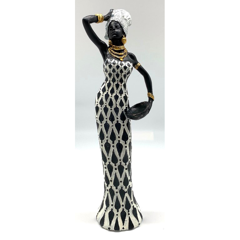 African Lady Indira With Hand on Head 34cm