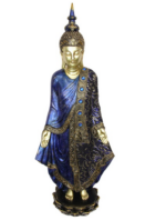 Blue & Gold Standing Rulai Buddha Statue 64cm