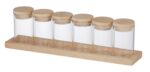 Pantry's Spice Jar Set of 6 Canisters with Wooden Base