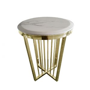 Sherry Gold Marble Top Finish Side Table 45cm