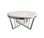 Sherry Silver Marble Top Finish Coffee Table Small 80cm