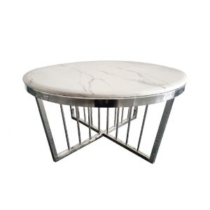Sherry Silver Marble Top Finish Coffee Table Small 80cm