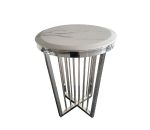 Sherry Silver Marble Top Finish Side Table 45cm