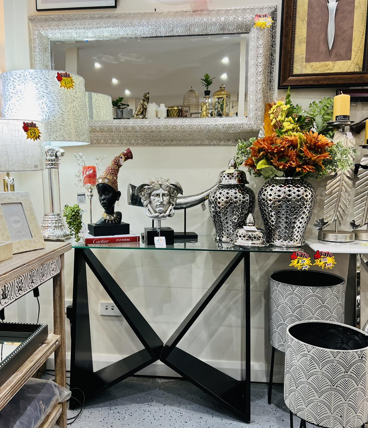 Black Metal Console Table Glass Top Decor Guru