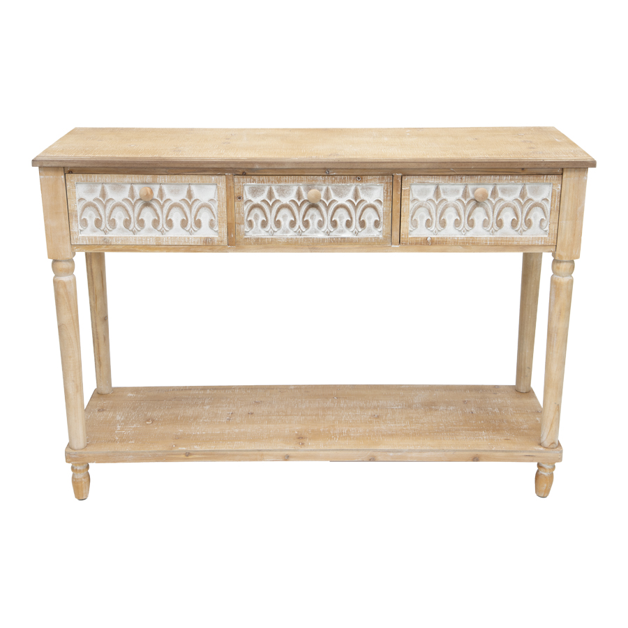 Three Drawer Console Table 120cm Decor Guru