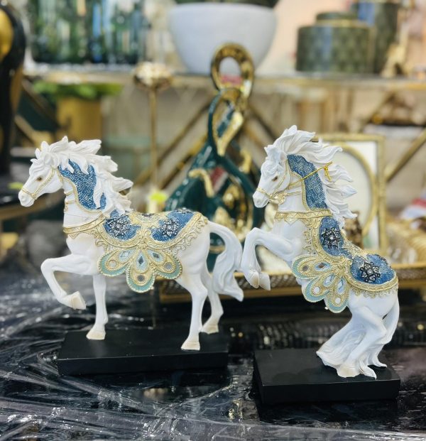 Blue Pattern Horse Home Decoration 27cm Decor Guru