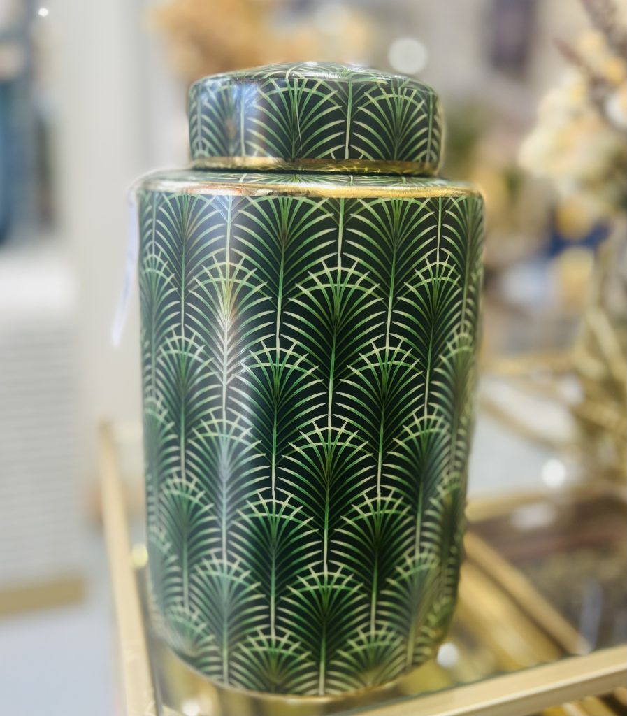 Green & Gold Ginger Jar Large 26 cm Decor Guru