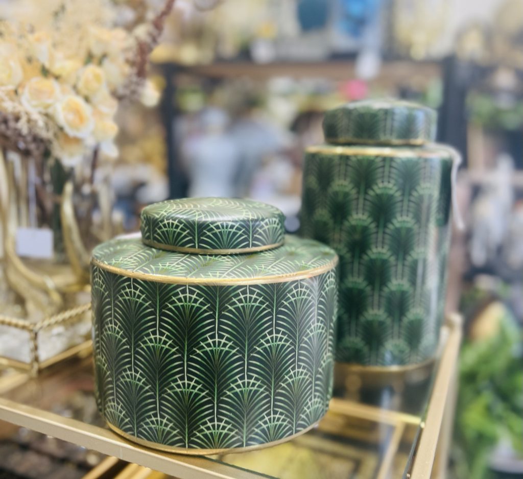 Green & Gold Ginger Jar Large 26 cm Decor Guru