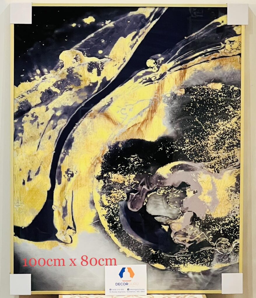 Abstract Wall Art Porcelain Gold Frame