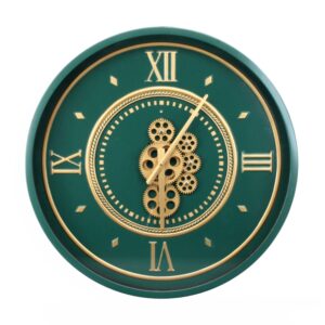 Agate Green 55cm Wall Clock Moving Gear